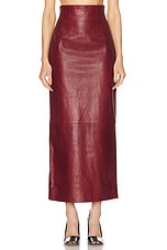 KHAITE Loxley Skirt in Oxblood, view 1, click to view large image.