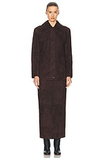 KHAITE Loxley Skirt in Dark Brown, view 4, click to view large image.