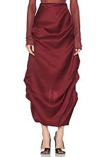 KHAITE Olula Skirt in Oxblood, view 1, click to view large image.