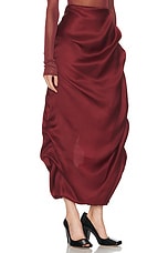 KHAITE Olula Skirt in Oxblood, view 2, click to view large image.