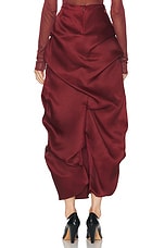 KHAITE Olula Skirt in Oxblood, view 4, click to view large image.