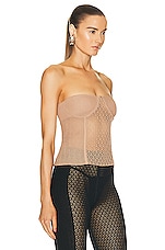 KHAITE Lori Bustier Top in Almond, view 2, click to view large image.