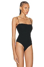 KHAITE Luza Bodysuit in Black, view 3, click to view large image.
