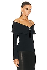 KHAITE Sevyn Top in Black, view 2, click to view large image.