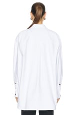 KHAITE Mahmet Denim Top in White, view 3, click to view large image.