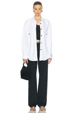 KHAITE Mahmet Denim Top in White, view 4, click to view large image.