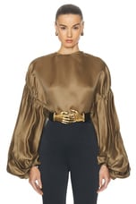KHAITE Quico Top in Toffee, view 1, click to view large image.