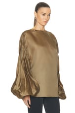 KHAITE Quico Top in Toffee, view 2, click to view large image.