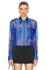 KHAITE Missa Top in Blue Iris, view 1, click to view large image.