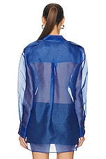 KHAITE Missa Top in Blue Iris, view 3, click to view large image.