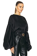 KHAITE Quico Top in Black, view 2, click to view large image.