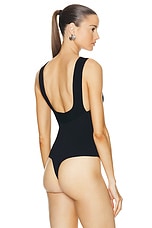 KHAITE Campagna Bodysuit in Black, view 4, click to view large image.