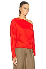 KHAITE Juno Top in Fired Red, view 2, click to view large image.