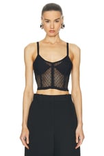 KHAITE Feli Bustier Top in Black, view 1, click to view large image.