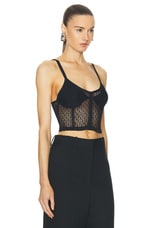KHAITE Feli Bustier Top in Black, view 2, click to view large image.