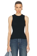 KHAITE Manu Tank Top in Black, view 1, click to view large image.