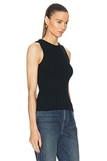KHAITE Manu Tank Top in Black, view 2, click to view large image.