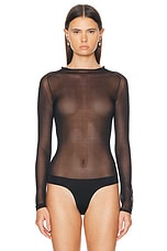 KHAITE Enzo Bodysuit in Black, view 2, click to view large image.
