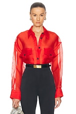 KHAITE Mahmet Top in Fire Red, view 1, click to view large image.