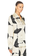 KHAITE Minta Top in Cream & Black, view 2, click to view large image.