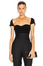 KHAITE Ista Cap Sleeve Top in Black, view 1, click to view large image.