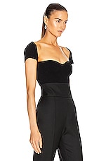 KHAITE Ista Cap Sleeve Top in Black, view 2, click to view large image.