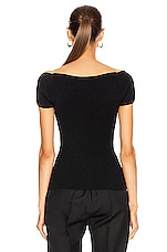 KHAITE Ista Cap Sleeve Top in Black, view 3, click to view large image.