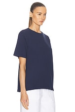 KHAITE Mae Short Sleeve Tee in Navy, view 2, click to view large image.