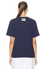 KHAITE Mae Short Sleeve Tee in Navy, view 3, click to view large image.