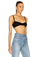 KHAITE Eda Bralette in Black, view 2, click to view large image.