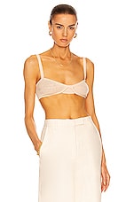 KHAITE Eda Bralette in Custard, view 1, click to view large image.