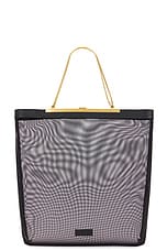 KHAITE Augusta Chain Tote Bag in Black, view 3, click to view large image.