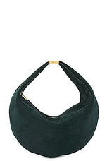 KHAITE Olivia Suede Small Hardware Bag in English Green, view 1, click to view large image.