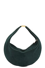 KHAITE Olivia Suede Small Hardware Bag in English Green, view 3, click to view large image.