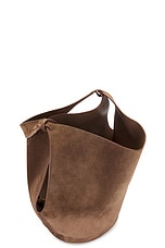 KHAITE Lotus Suede Medium Tote Bag in Cedar, view 5, click to view large image.