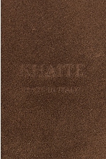 KHAITE Lotus Suede Medium Tote Bag in Cedar, view 7, click to view large image.