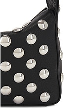 KHAITE Elena Small Studded Handbag in Black & Silver, view 7, click to view large image.