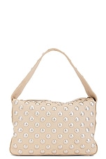 KHAITE Elena Silver Stud Shoulder Bag in Dark Ivory, view 1, click to view large image.