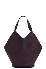 KHAITE Lotus Medium Tote Bag in Rouge Noir, view 1, click to view large image.