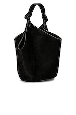 KHAITE Mini Lotus Bag in Black, view 4, click to view large image.