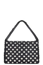 KHAITE Elena Silver Studs Shoulder Bag in Black, view 1, click to view large image.