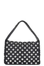 KHAITE Elena Silver Studs Shoulder Bag in Black, view 2, click to view large image.