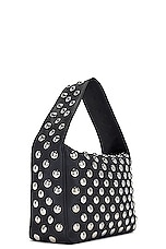 KHAITE Elena Silver Studs Shoulder Bag in Black, view 3, click to view large image.