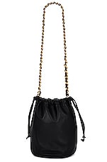 KHAITE Aria Medium Bucket Bag in Black, view 3, click to view large image.