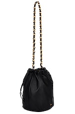 KHAITE Aria Medium Bucket Bag in Black, view 4, click to view large image.