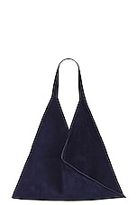 KHAITE Sara Tote Bag in Midnight Navy, view 3, click to view large image.