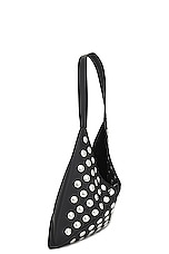 KHAITE Sara Small Silver Stud Tote Bag in Black, view 4, click to view large image.
