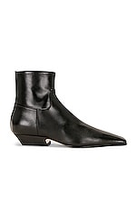 KHAITE Marfa Classic Flat Ankle Boot in Black, view 1, click to view large image.
