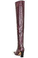 KHAITE Marfa Classic Over The Knee Heel Boot in Bordeaux, view 3, click to view large image.