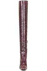 KHAITE Marfa Classic Over The Knee Heel Boot in Bordeaux, view 4, click to view large image.